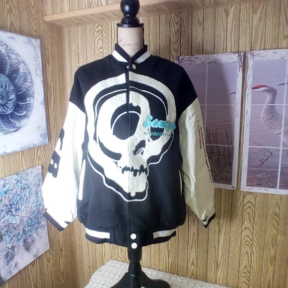 Aelfric Eden Vintage skull Varsity Jacket - Picture 1 of 7